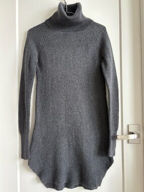 Wilfred Charcoal Gray Turtleneck Sweater Dress